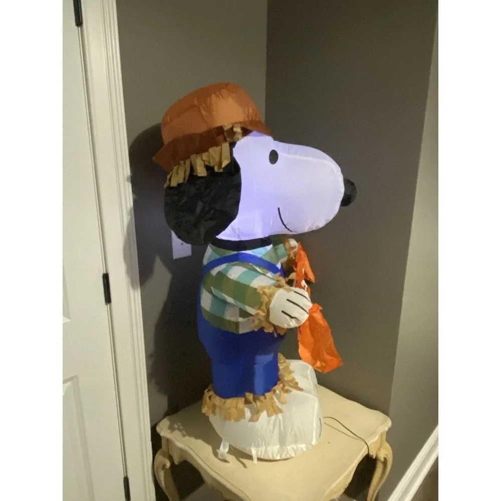 Gemmy Inflatables‎ Holiday G08 70445 Air Blown Snoopy As Scarecrow Peanuts NIB